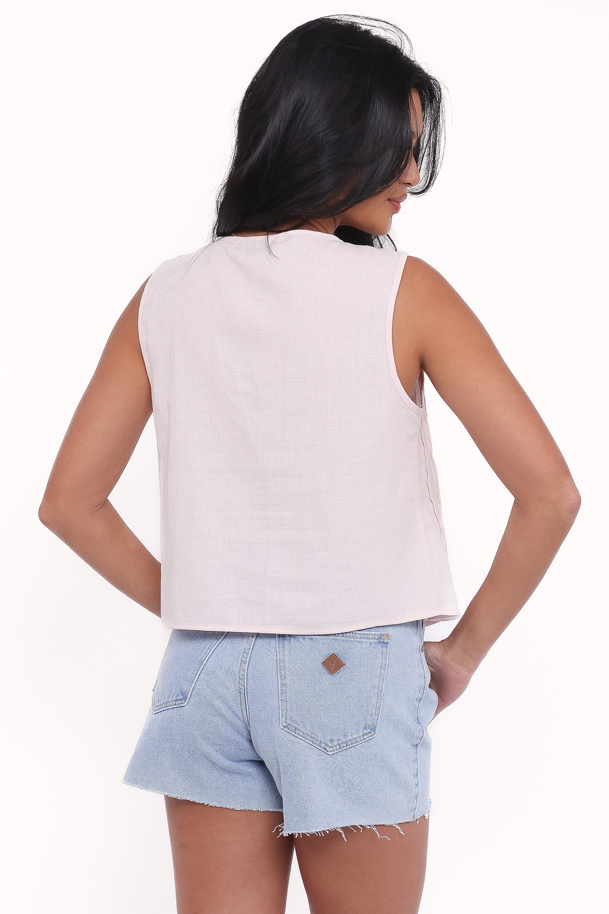 TOPS Nika Pleated Top - Pale Pink