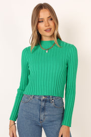TOPS @Nila Knit Top - Green