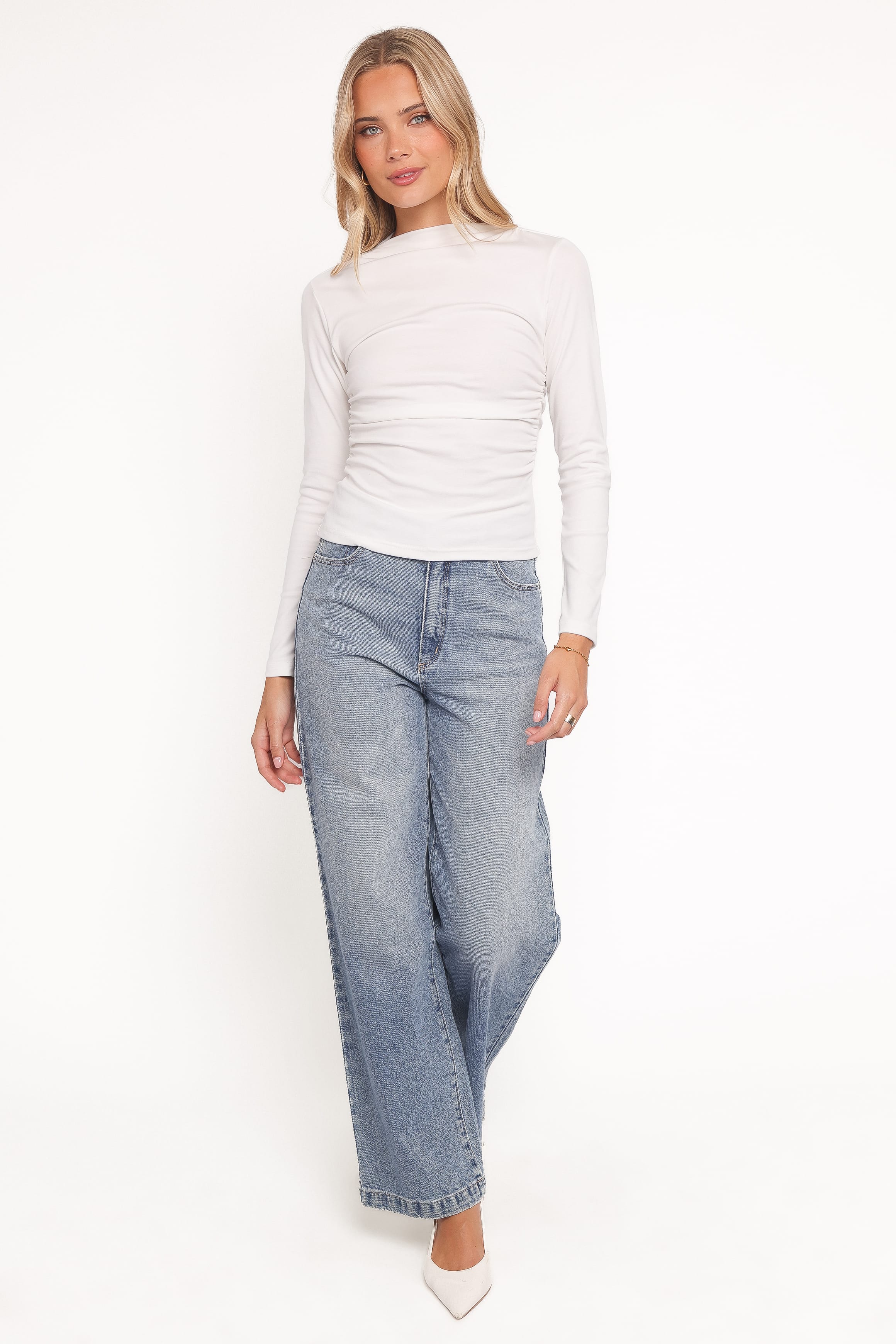 TOPS Nissa Long Sleeve Top - White
