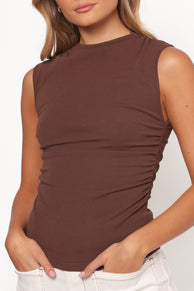 TOPS Nissa Top - Chocolate Brown