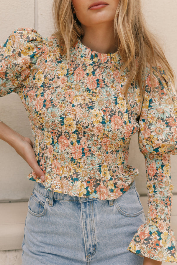 TOPS @Novah Long Sleeve Top - Floral (Hold for Hyper Femme)