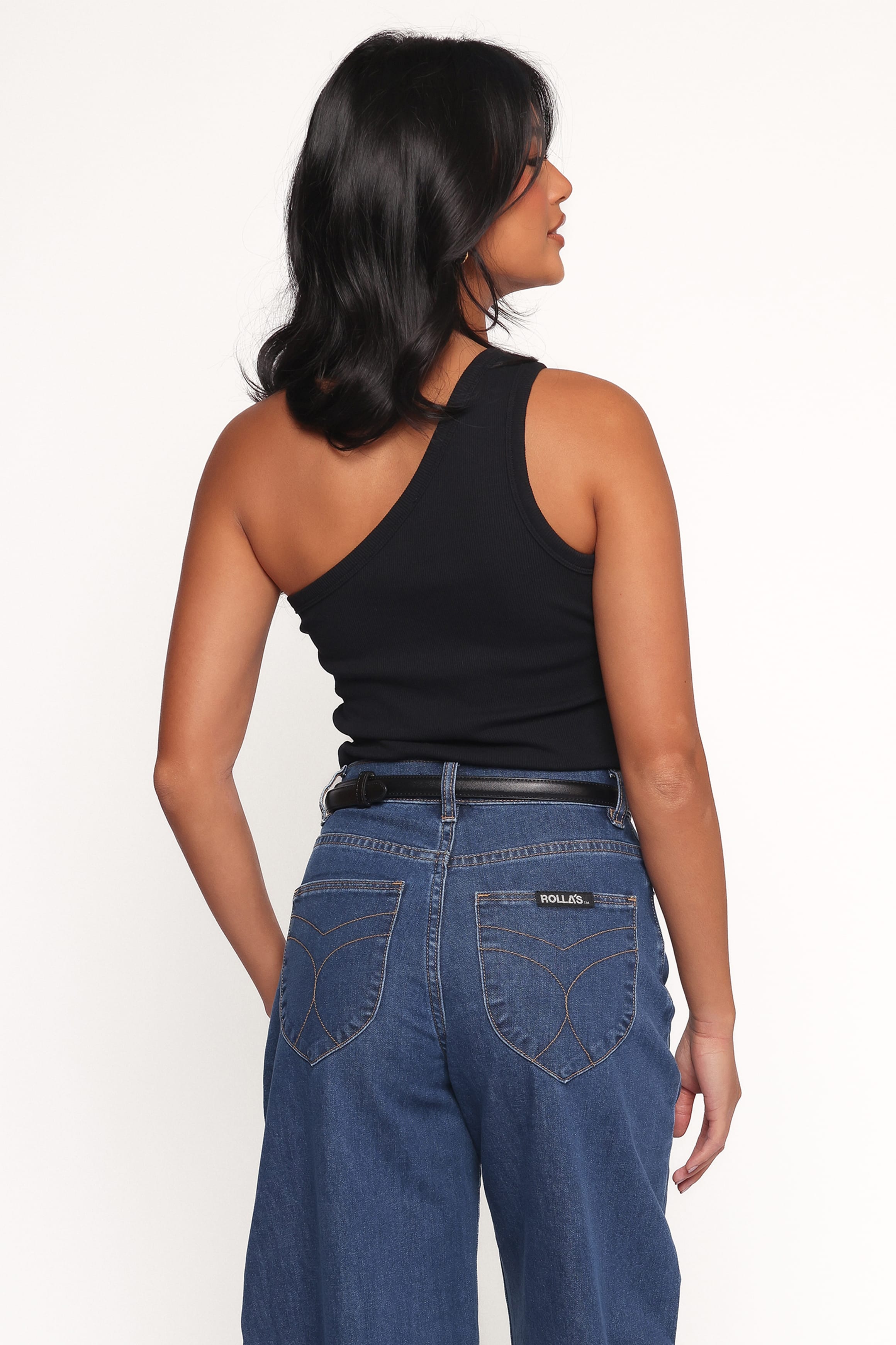 TOPS Nysa One Shoulder Top - Black
