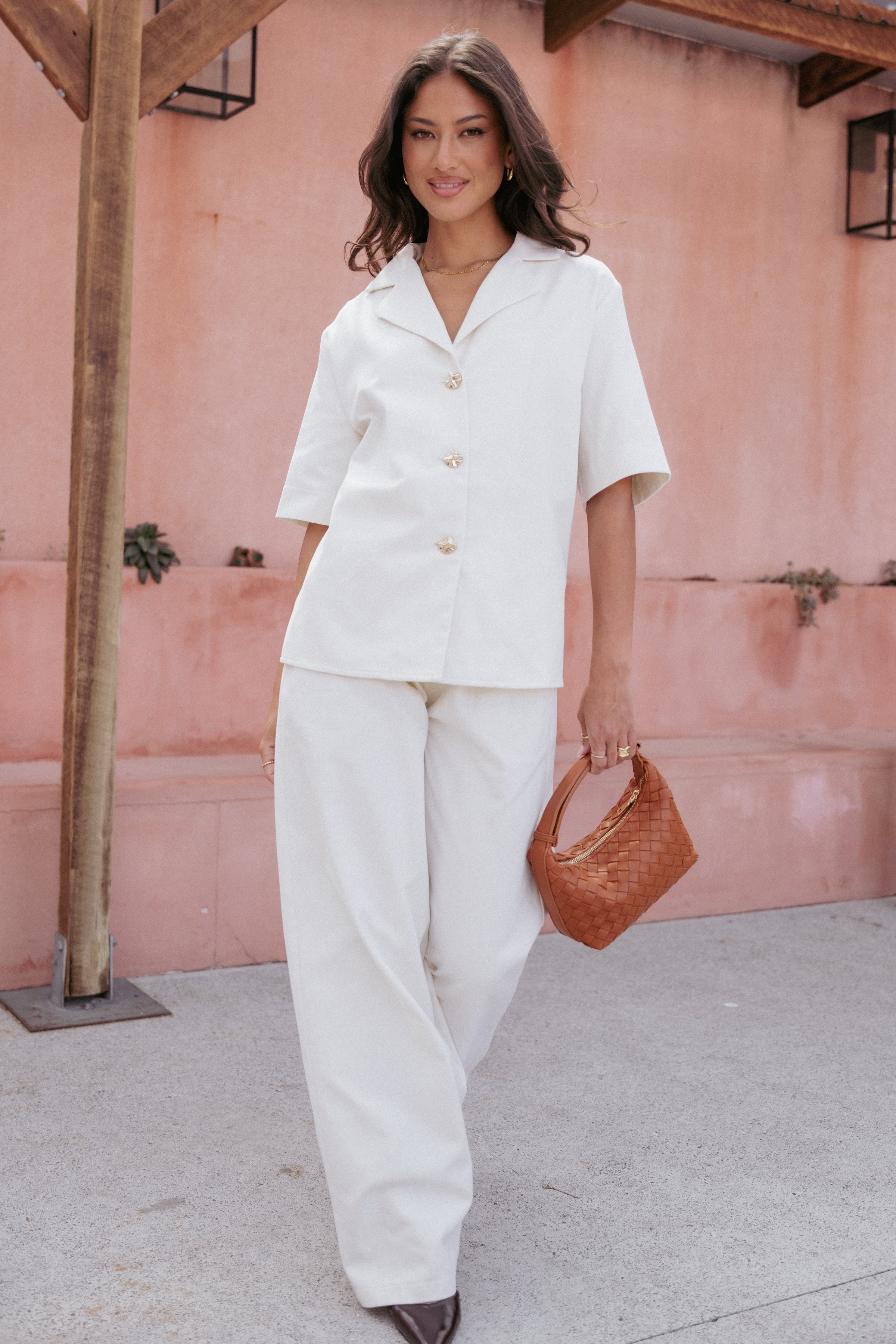 TOPS Odelia Denim Shirt - Off White