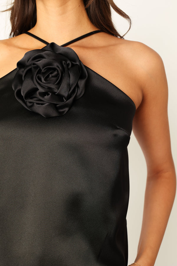 TOPS Pai Rosette Top - Black