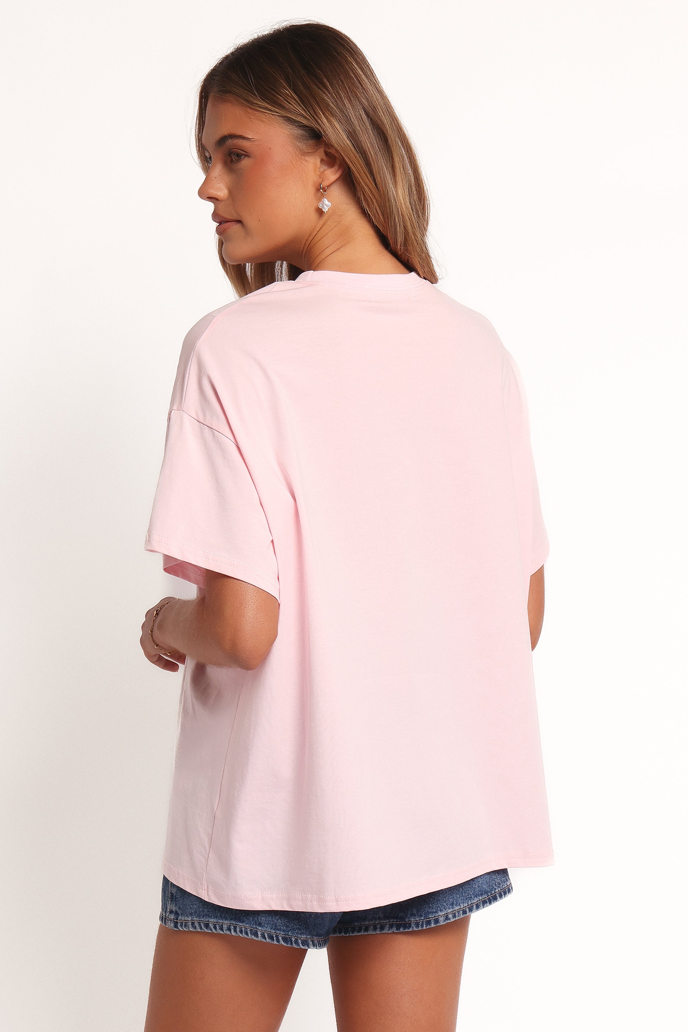 TOPS Papaya Graphic Tee - Pale Pink