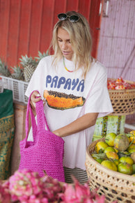 TOPS Papaya Graphic Tee - Pale Pink