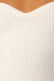 TOPS @Pari Strapless Knit Top - White