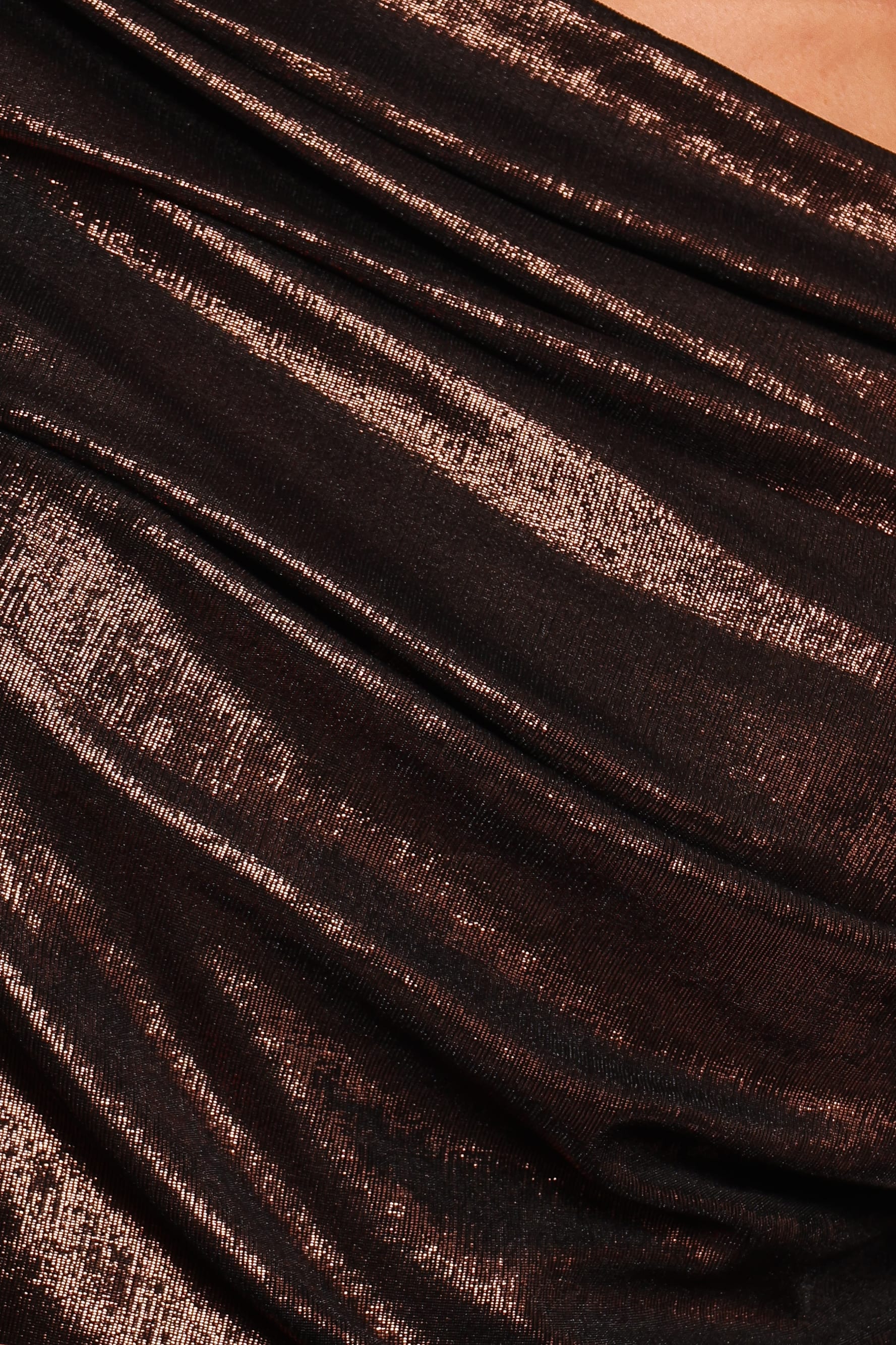 TOPS Peppita Metallic Off Shoulder Top - Bronze