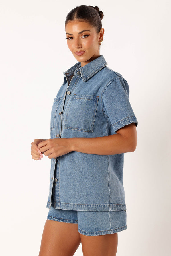 TOPS @Peta Denim Shirt - Indigo