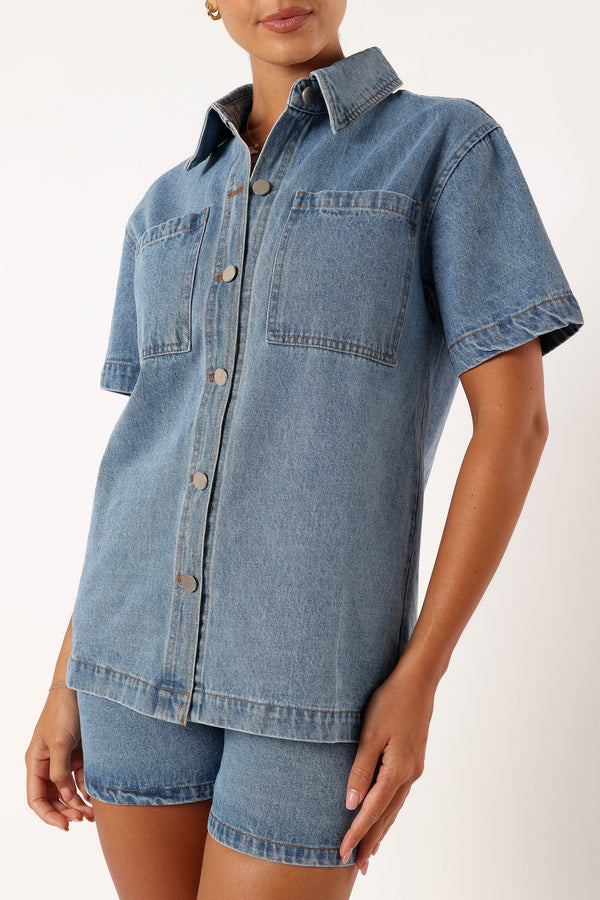 TOPS @Peta Denim Shirt - Indigo