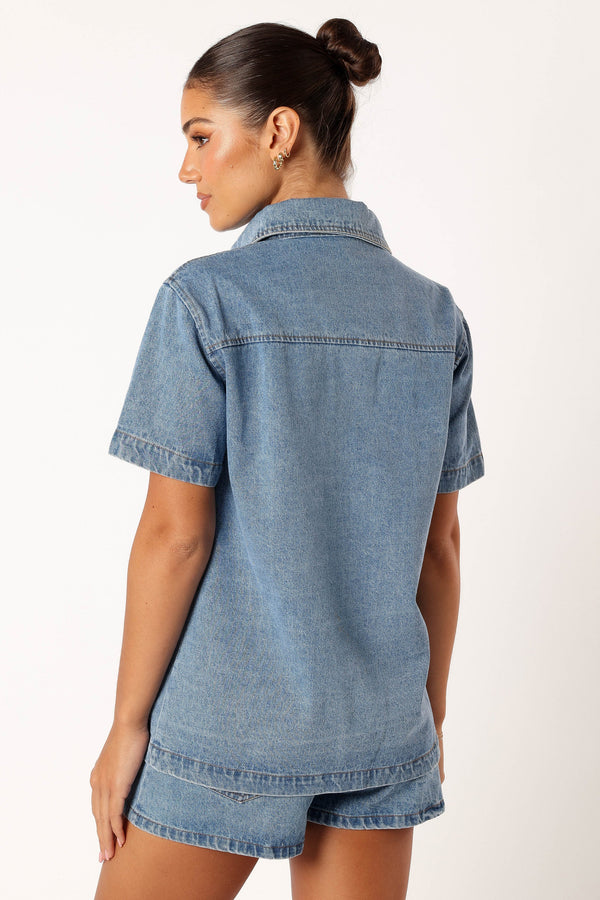 TOPS @Peta Denim Shirt - Indigo