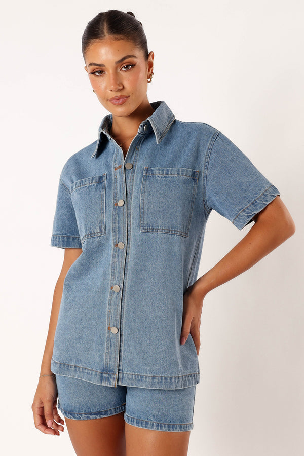 TOPS @Peta Denim Shirt - Indigo