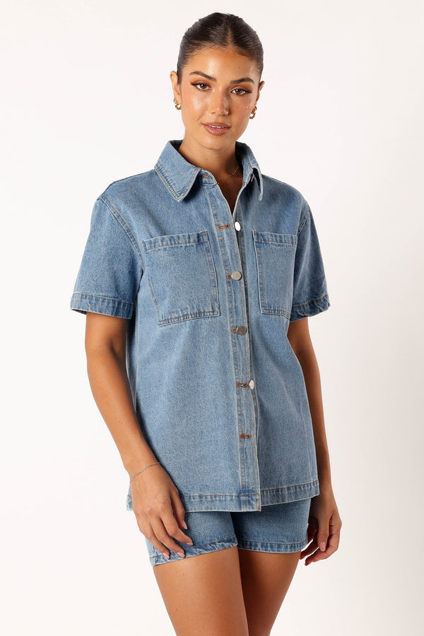 TOPS @Peta Denim Shirt - Indigo