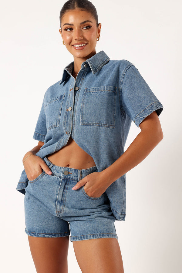 TOPS @Peta Denim Shirt - Indigo