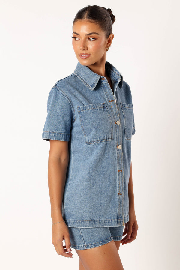 TOPS @Peta Denim Shirt - Indigo