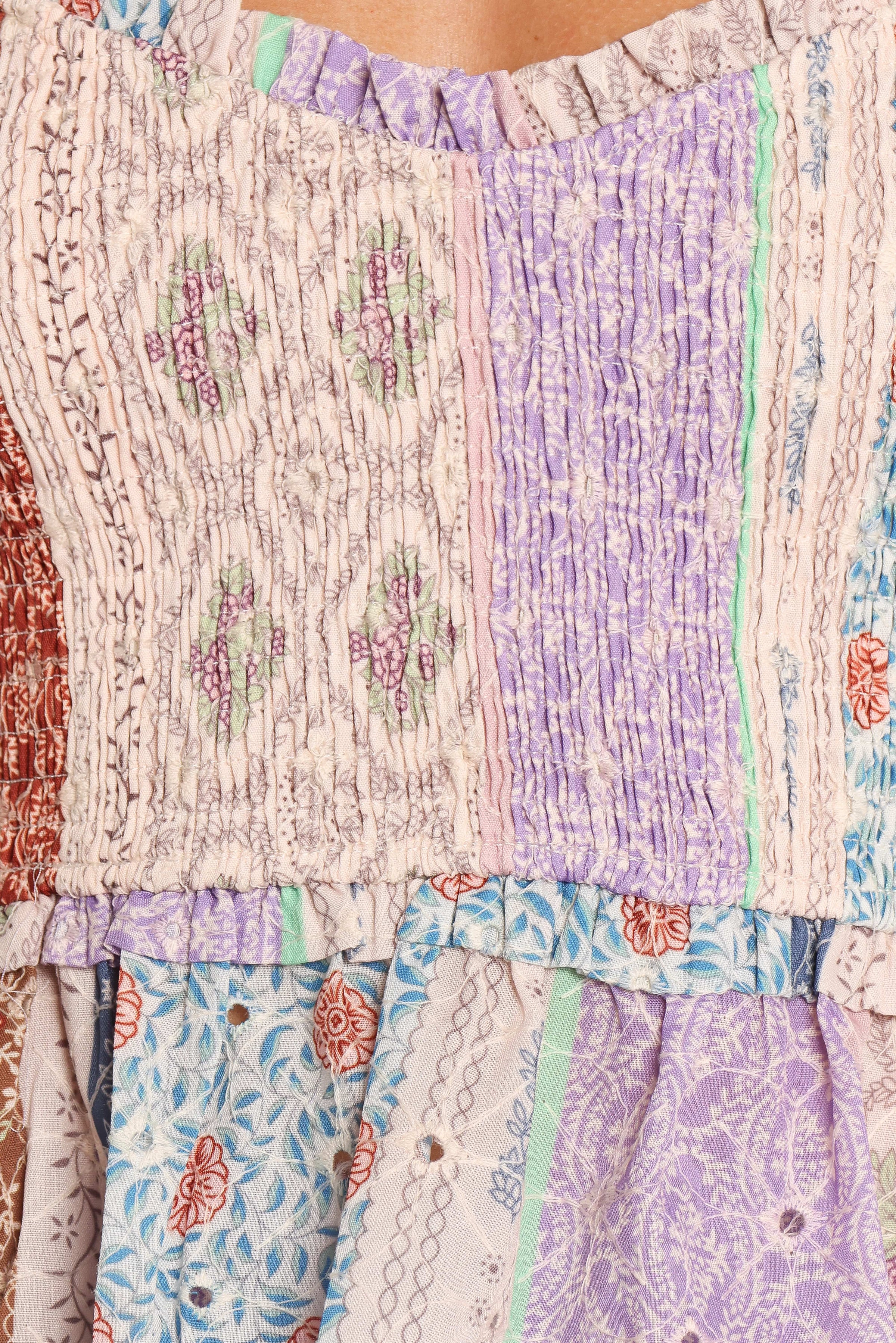 TOPS Petai Patchwork Top - Botanic Multi