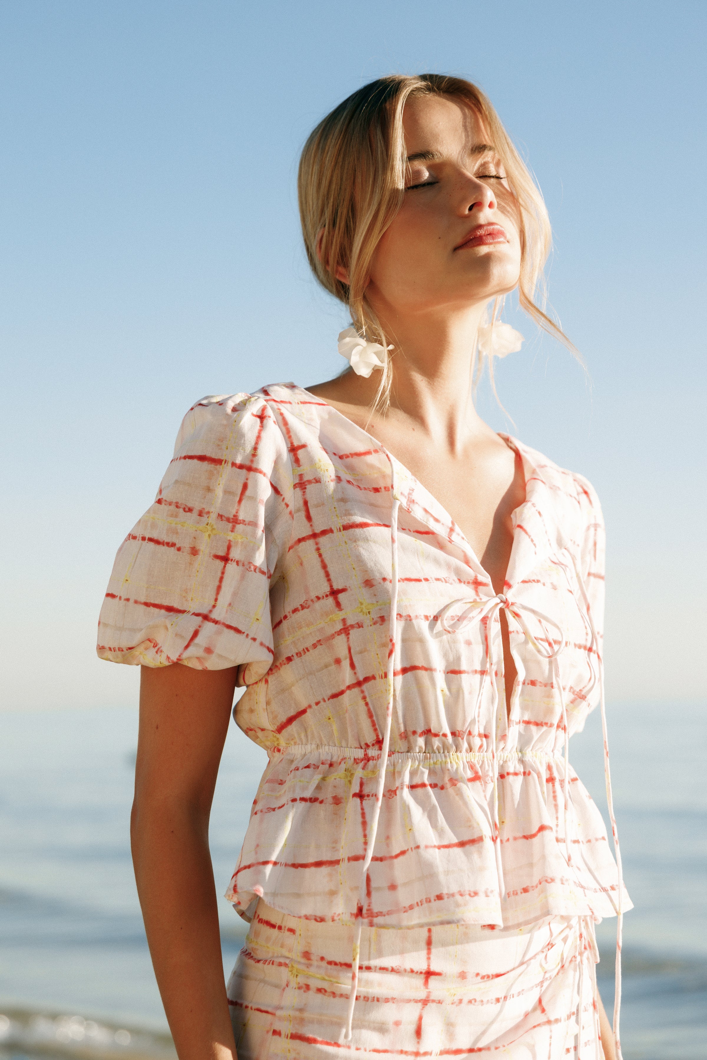 TOPS Pippi Top - Sunset Check