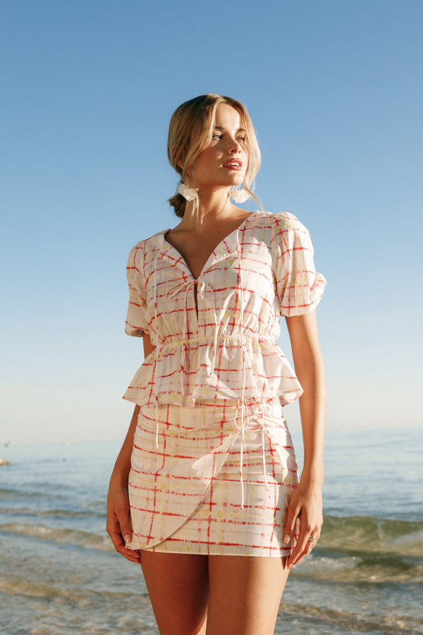 TOPS Pippi Top - Sunset Check