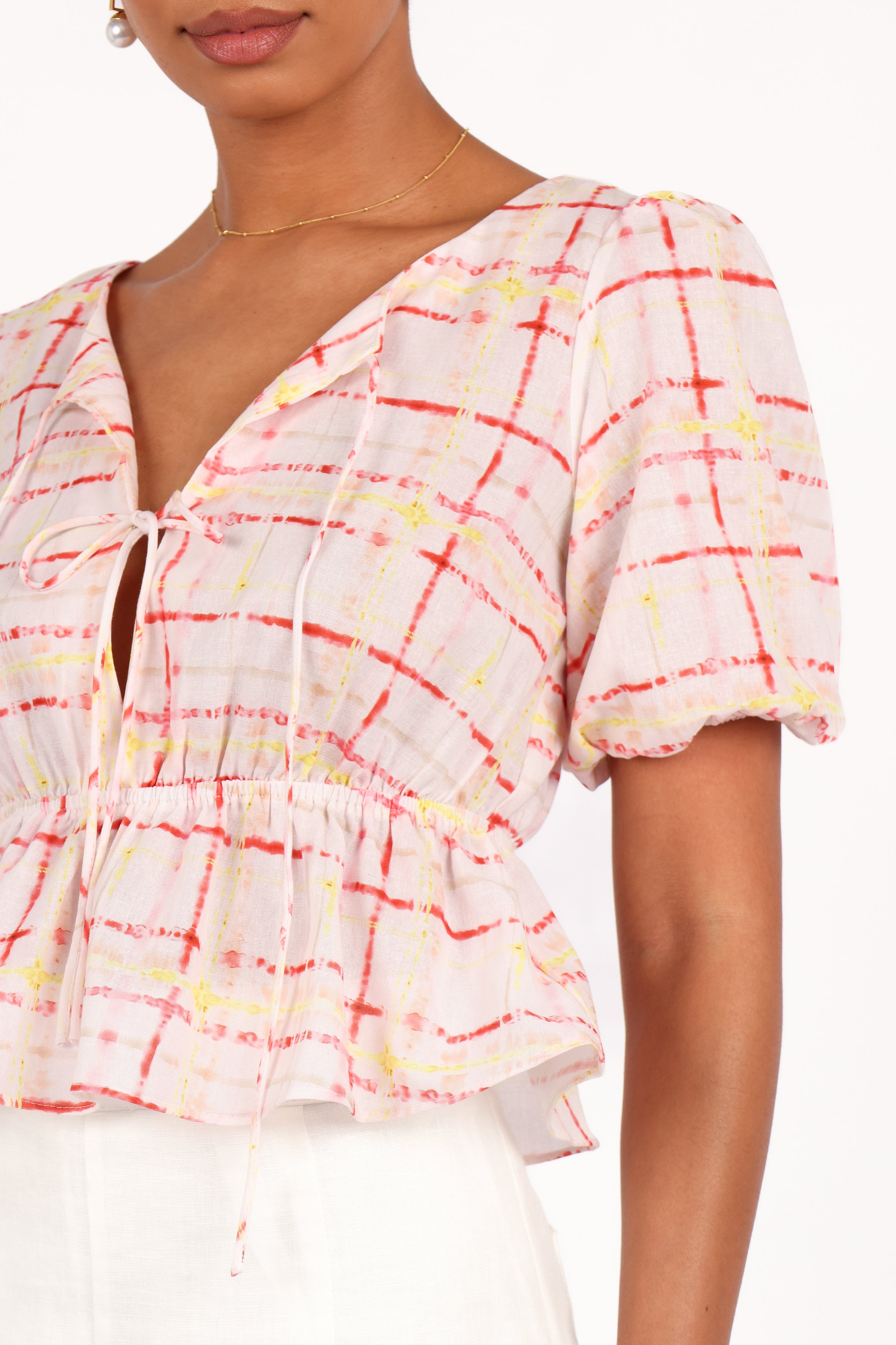 TOPS Pippi Top - Sunset Check