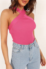 TOPS @Pollie Knit Top - Bubblegum