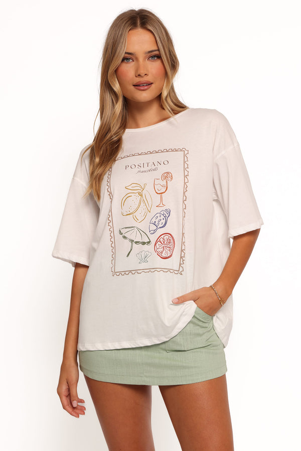 TOPS Positano Tee - White