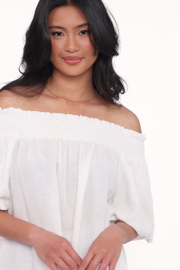 TOPS Quinlan Off Shoulder Top - White