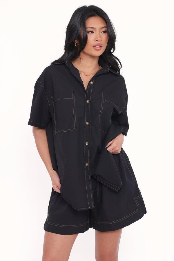 TOPS Remy Short Sleeve Shirt - Black