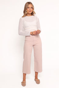 TOPS Riven Shirred Top - White