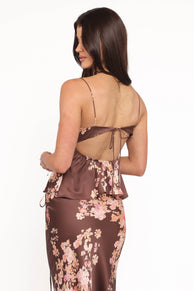 TOPS Roberta Top - Brown Floral