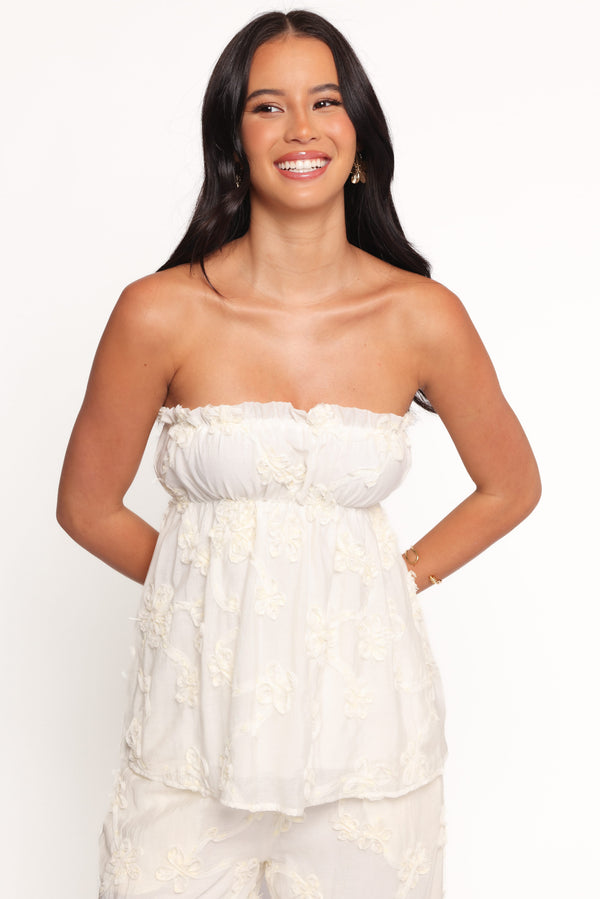 TOPS Robin Strapless Top - White