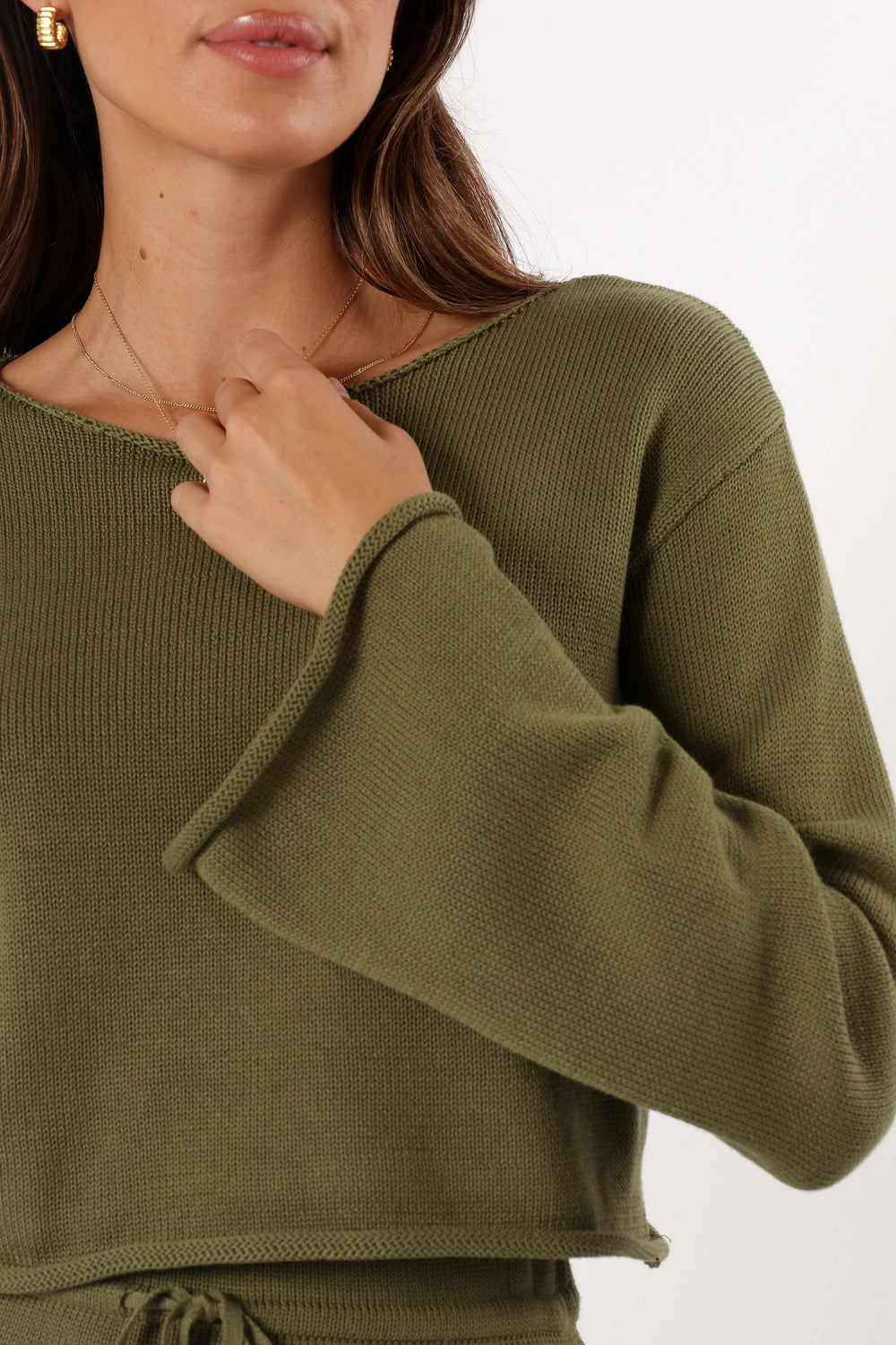 TOPS Rooney Knit Jumper - Olive (Hold for Cool Beginnings)