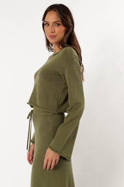 TOPS Rooney Knit Jumper - Olive (Hold for Cool Beginnings)