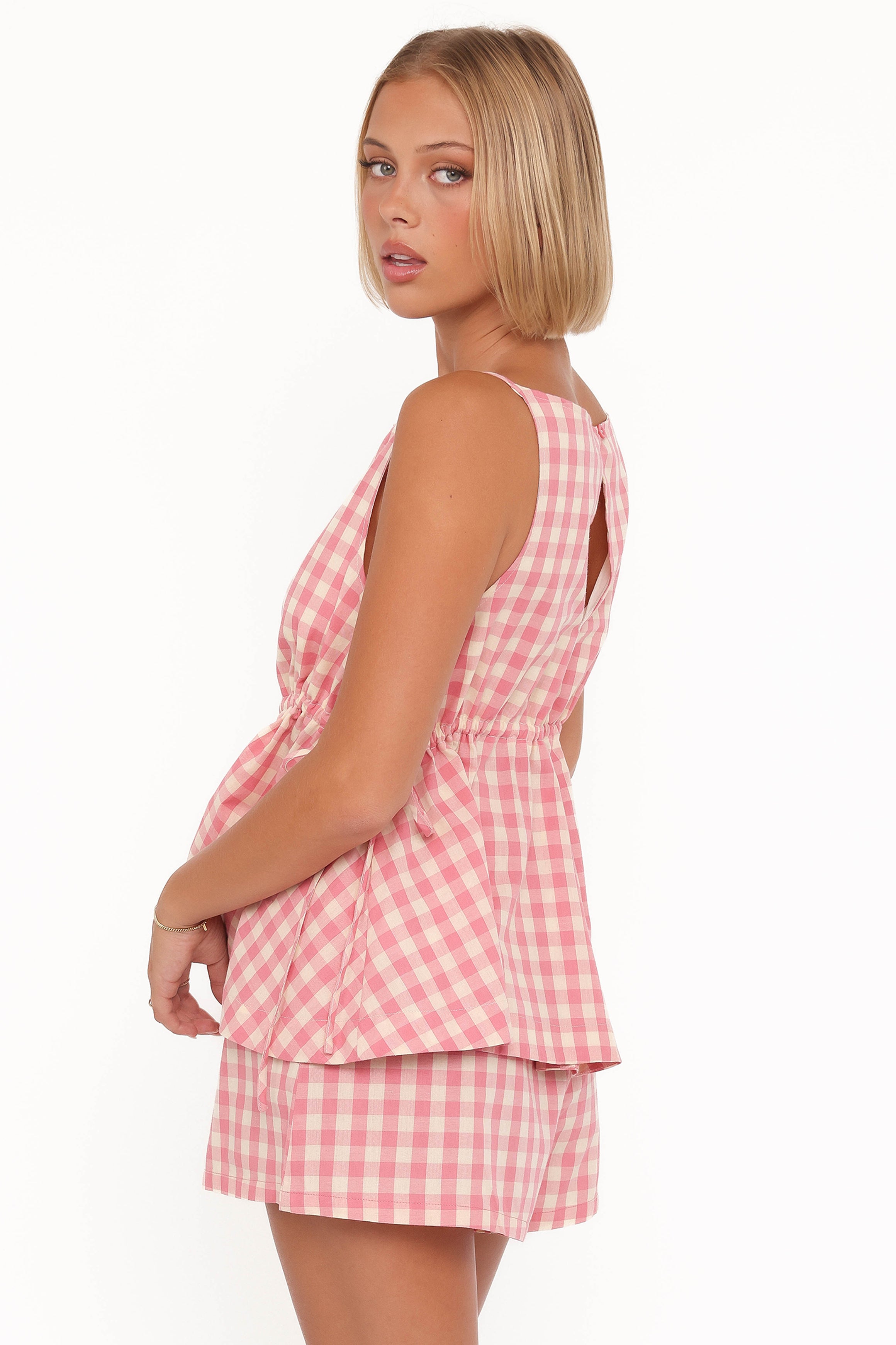 TOPS Rory Top - Pink Gingham