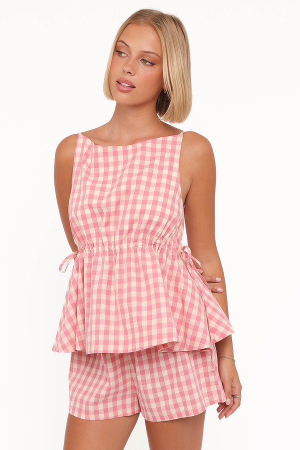TOPS Rory Top - Pink Gingham