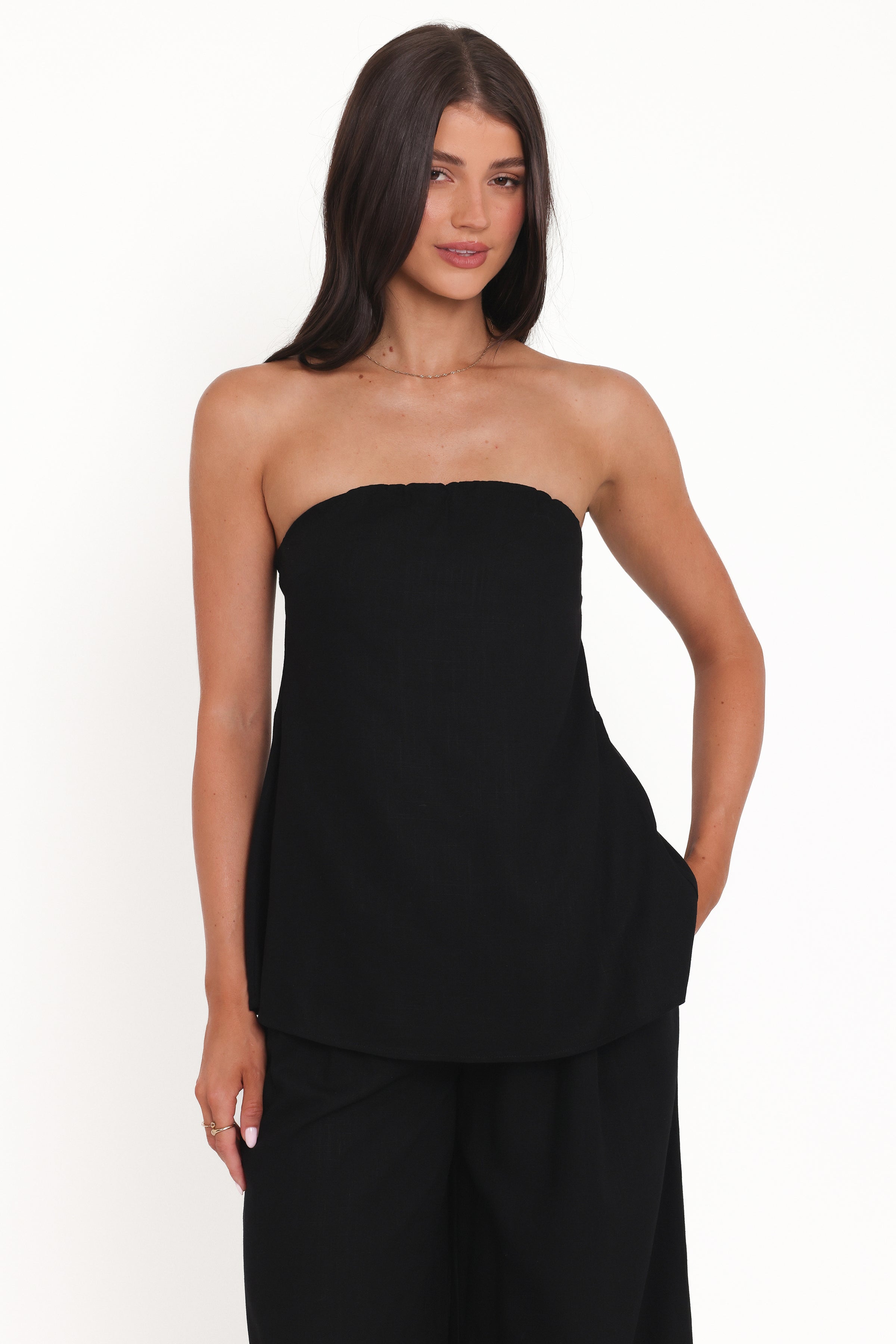 TOPS Rosemarie Strapless Top - Black