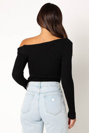 TOPS @Sally-Anne Knit Top - Black