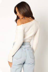 TOPS @Sally-Anne Knit Top - White