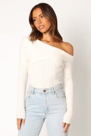TOPS @Sally-Anne Knit Top - White