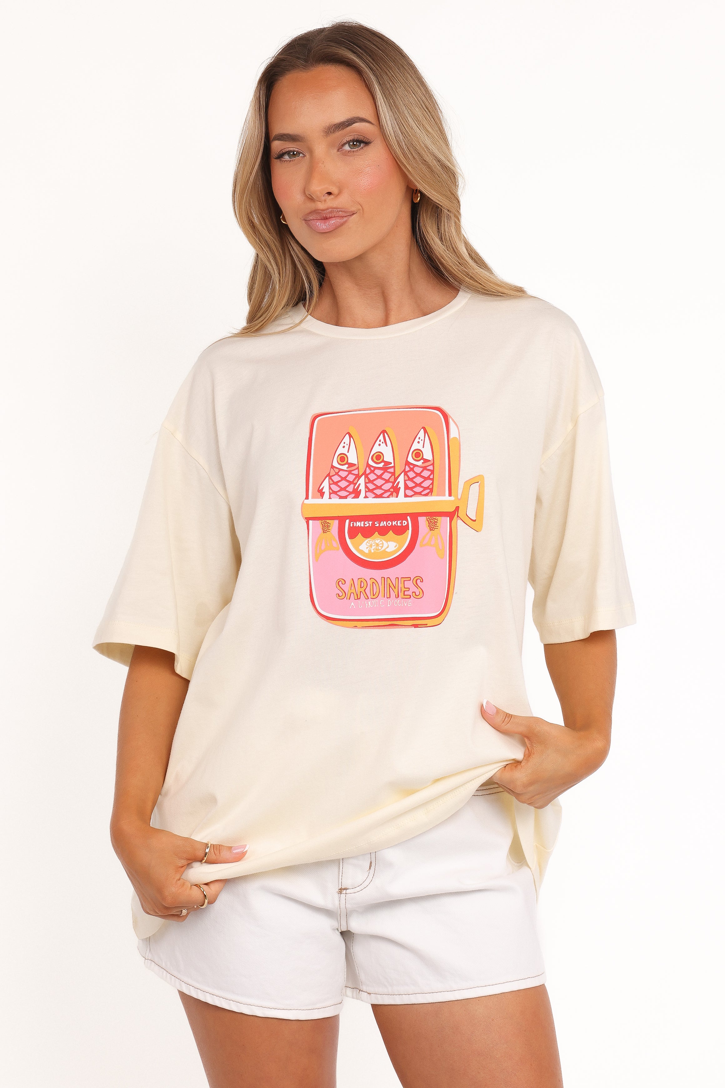 TOPS Sardines Tee - Pale Yellow
