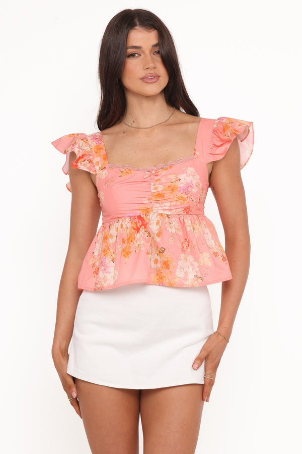 TOPS Seana Top - Pink Floral