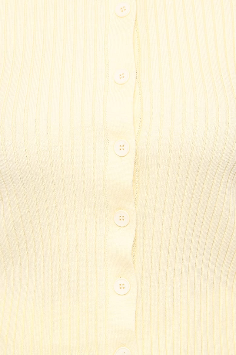 TOPS Searie Ribbed Cardigan Top - Butter Yellow