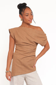 TOPS Selma Knit Top - Brown