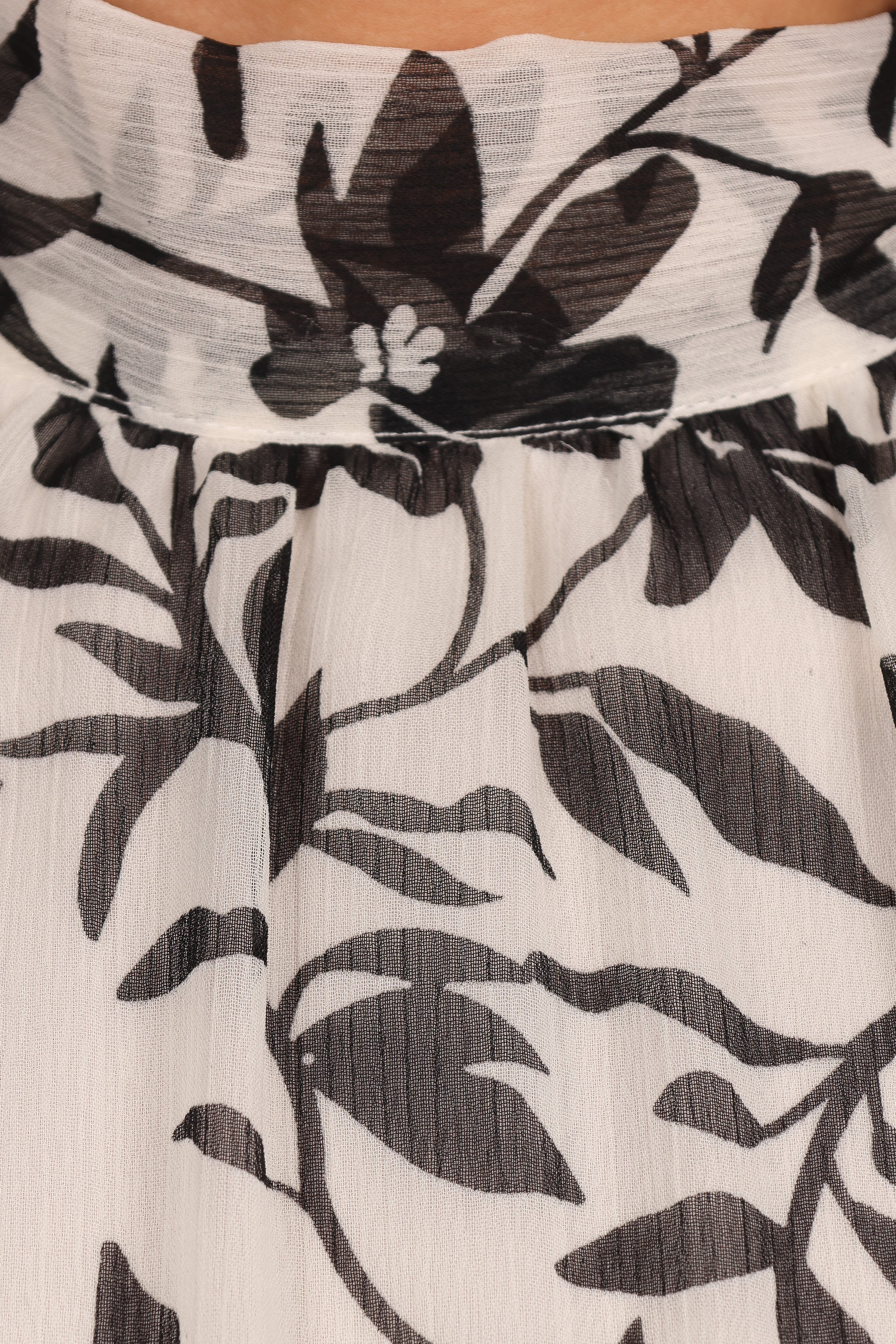 TOPS Senna Top - White Black Floral