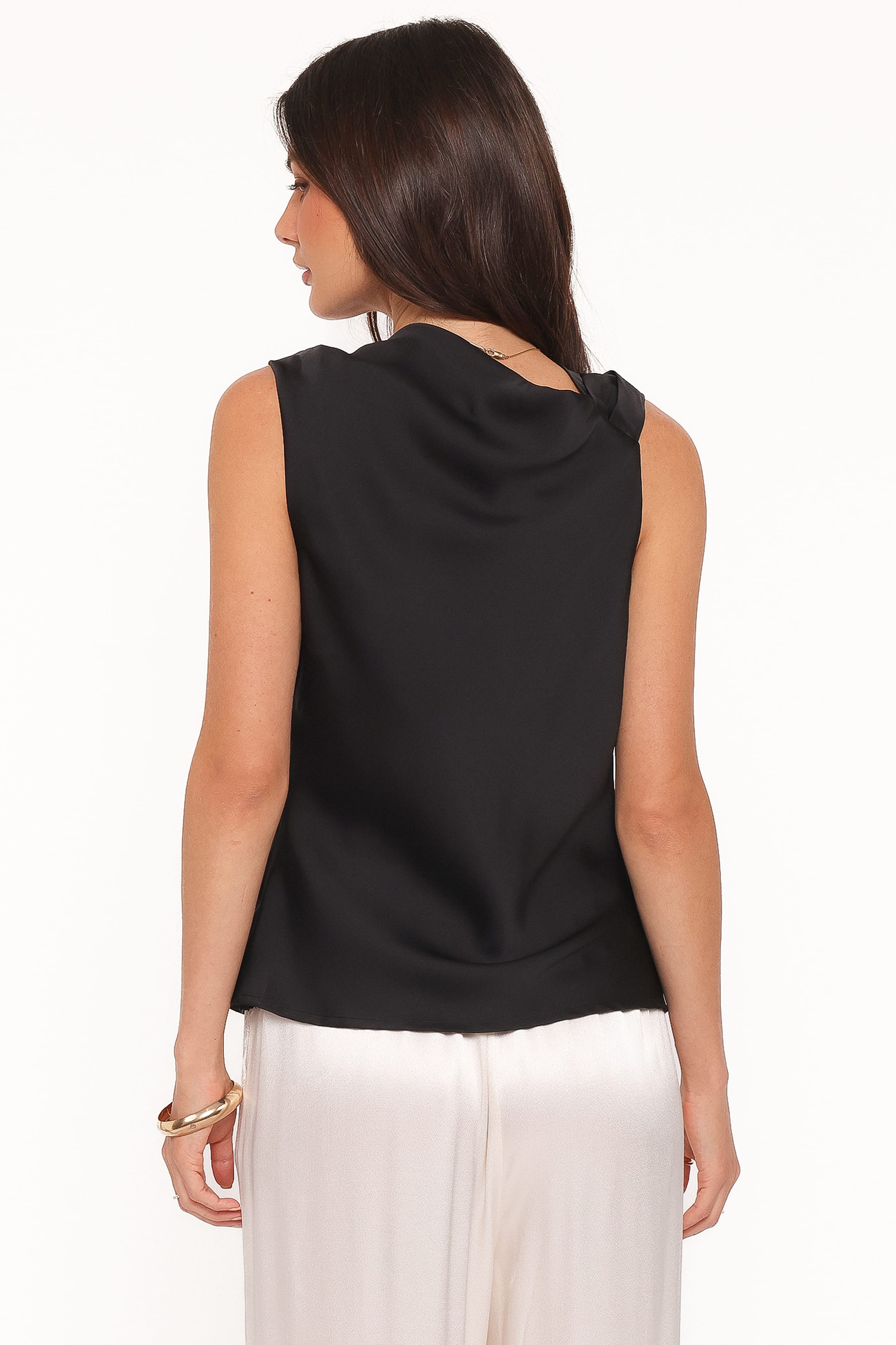 TOPS Serena Cowl Neck Top - Black