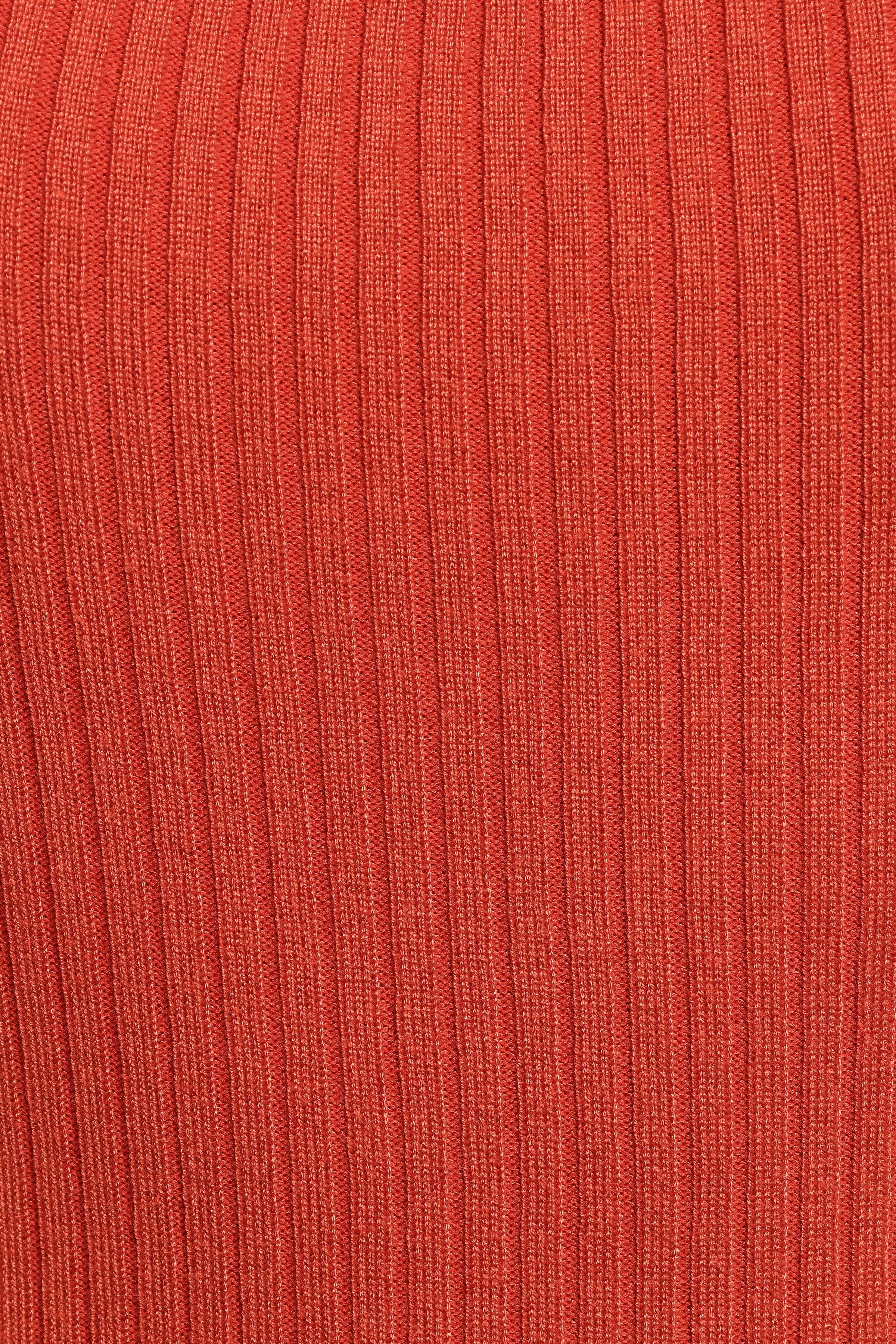 TOPS Shani Ribbed Knit Top - Brick Red
