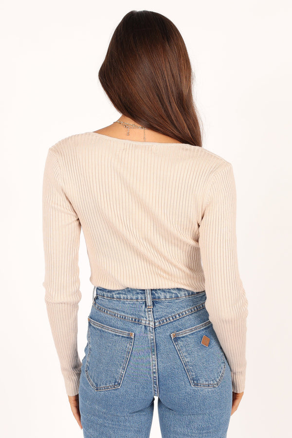 TOPS @Shani Ribbed Knit Top - Oatmeal (waiting on bulk)