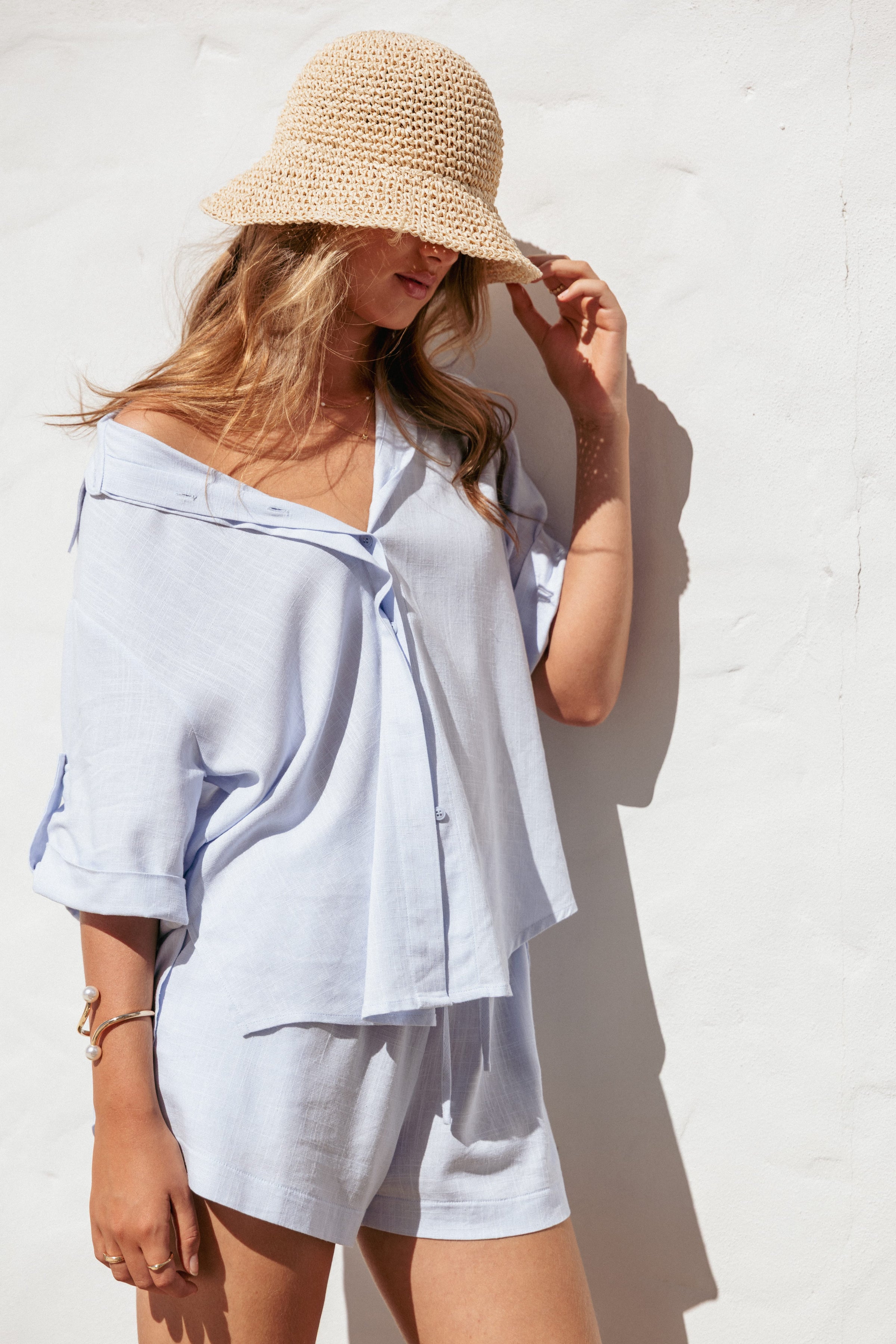 TOPS Shelley Short Sleeve Shirt - Pale Blue