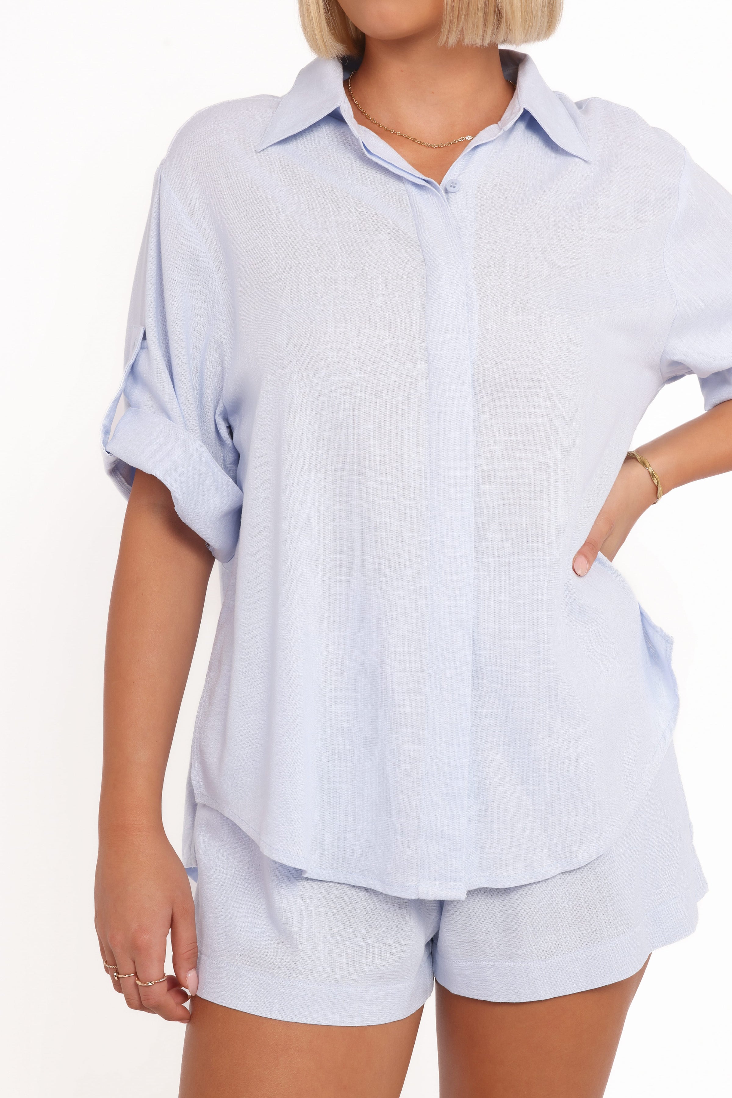 TOPS Shelley Short Sleeve Shirt - Pale Blue