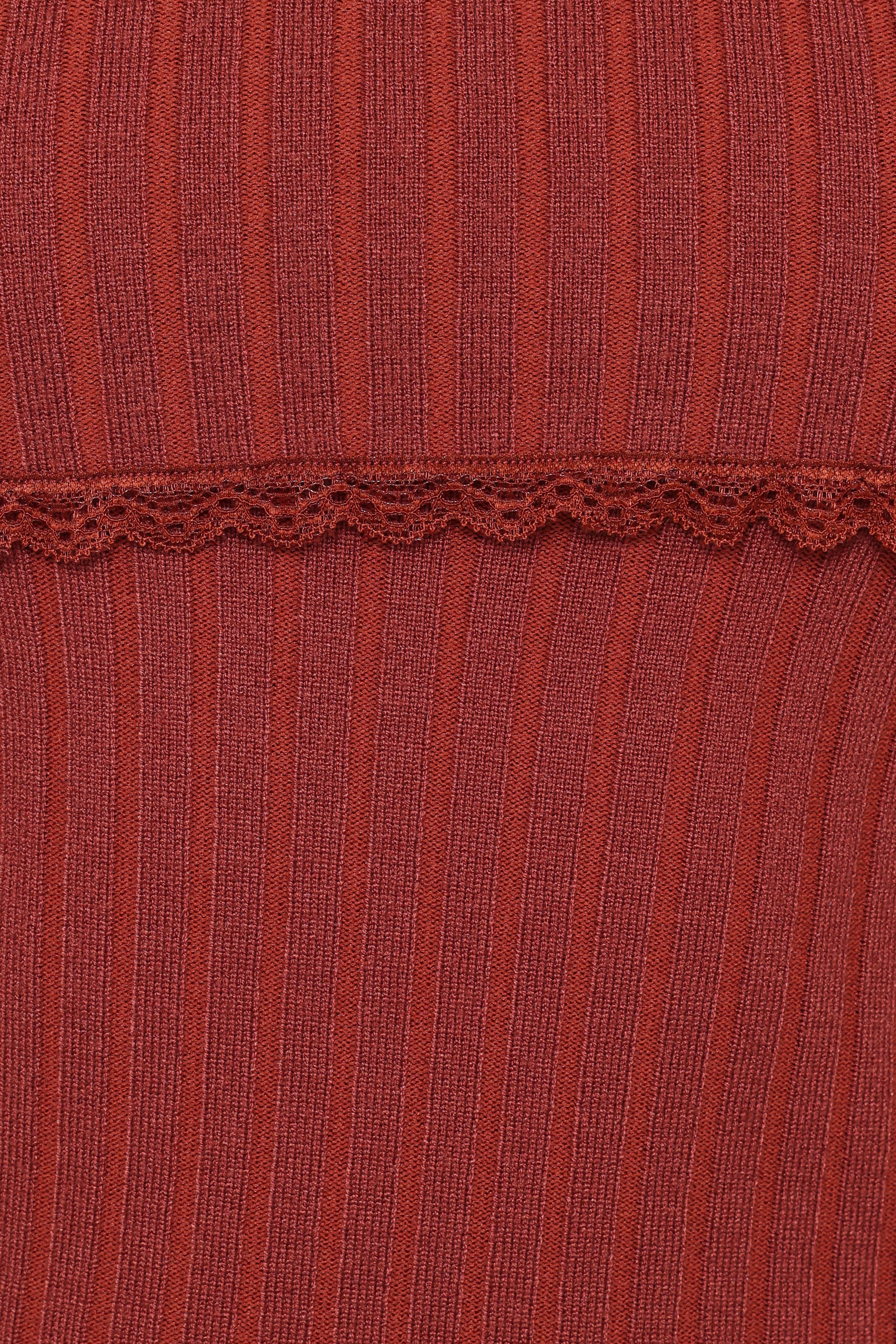 TOPS Sirmione Off Shoulder Pointelle Top - Burgundy