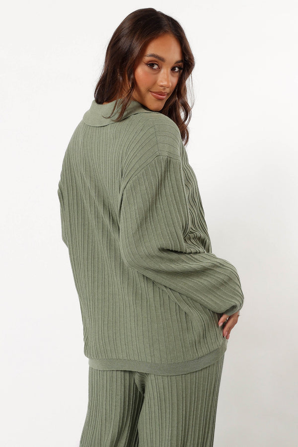 TOPS @Sonole Cable Knit Sweater - Khaki